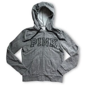 Victorias Secret PINK Grey Logo Zip Hoodie
